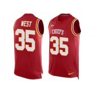 Men's Nike Kansas City Chiefs #35 Charcandrick West Limited Red Player Name & Number Tank Top NFL Jersey