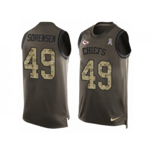 Men's Nike Kansas City Chiefs #49 Daniel Sorensen Limited Green Salute to Service Tank Top NFL Jersey