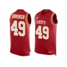 Men's Nike Kansas City Chiefs #49 Daniel Sorensen Limited Red Player Name & Number Tank Top NFL Jersey