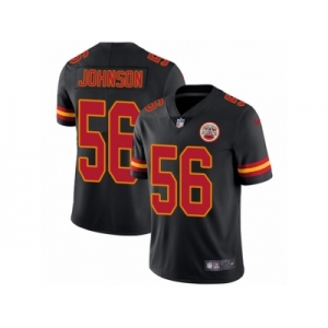 Men's Nike Kansas City Chiefs #56 Derrick Johnson Limited Black Rush NFL Jersey