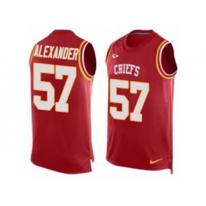 Men's Nike Kansas City Chiefs #57 D.J. Alexander Limited Red Player Name & Number Tank Top NFL Jersey