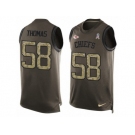 Men's Nike Kansas City Chiefs #58 Derrick Thomas Limited Green Salute to Service Tank Top NFL Jersey