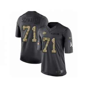 Men's Nike Kansas City Chiefs #71 Mitchell Schwartz Limited Black 2016 Salute to Service NFL Jersey