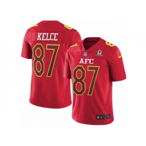 Men's Nike Kansas City Chiefs #87 Travis Kelce Limited Red 2017 Pro Bowl NFL Jersey