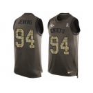 Men's Nike Kansas City Chiefs #94 Jarvis Jenkins Limited Green Salute to Service Tank Top NFL Jersey