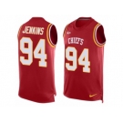 Men's Nike Kansas City Chiefs #94 Jarvis Jenkins Limited Red Player Name & Number Tank Top NFL Jersey