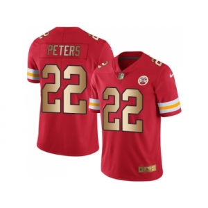 Nike Kansas City Chiefs #22 Marcus Peters Red Men's Stitched NFL Limited Gold Rush Jersey