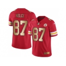 Nike Kansas City Chiefs #87 Travis Kelce Red Men's Stitched NFL Limited Gold Rush Jersey