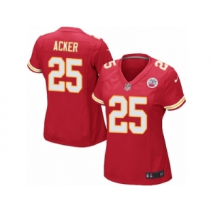 Wome Nike Kansas City Chiefs #25 Kenneth Acker Game Red Team Color NFL Jersey