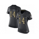 Women Nike Kansas City Chiefs #14 Demarcus Robinson Limited Black 2016 Salute to Service NFL Jersey