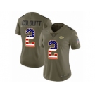 Women Nike Kansas City Chiefs #2 Dustin Colquitt Limited Olive USA Flag 2017 Salute to Service NFL Jersey