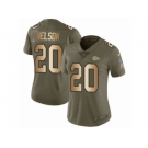 Women Nike Kansas City Chiefs #20 Steven Nelson Limited Olive Gold 2017 Salute to Service NFL Jersey