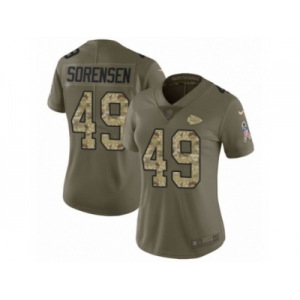 Women Nike Kansas City Chiefs #49 Daniel Sorensen Limited Olive Camo 2017 Salute to Service NFL Jersey