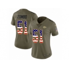 Women Nike Kansas City Chiefs #51 Frank Zombo Limited Olive USA Flag 2017 Salute to Service NFL Jersey