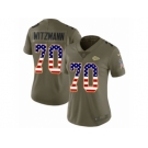 Women Nike Kansas City Chiefs #70 Bryan Witzmann Limited Olive USA Flag 2017 Salute to Service NFL Jersey