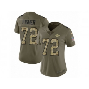 Women Nike Kansas City Chiefs #72 Eric Fisher Limited Olive Camo 2017 Salute to Service NFL Jersey
