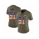 Women Nike Kansas City Chiefs #91 Tamba Hali Limited Olive USA Flag 2017 Salute to Service NFL Jersey