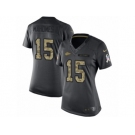 Women's Chiefs #15 Patrick Mahomes II Black Stitched NFL Limited 2016 Salute to Service Jersey