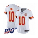 Women's Kansas City Chiefs #10 Tyreek Hill White Vapor Untouchable Limited Player 100th Season Football Jersey