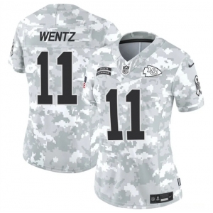 Women's Kansas City Chiefs #11 Carson Wentz 2024 F.U.S.E Arctic Camo Salute To Service Limited Stitched Football Jersey