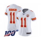 Women's Kansas City Chiefs #11 Demarcus Robinson White Vapor Untouchable Limited Player 100th Season Football Jersey