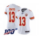 Women's Kansas City Chiefs #13 Sammie Coates White Vapor Untouchable Limited Player 100th Season Football Jersey