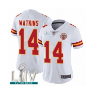 Women's Kansas City Chiefs #14 Sammy Watkins White Vapor Untouchable Limited Player Super Bowl LIV Bound Football Jersey