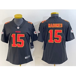 Women's Kansas City Chiefs #15 Patrick Mahomes Black Vapor Untouchable Limited Football Stitched Jersey