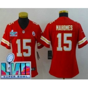 Women's Kansas City Chiefs #15 Patrick Mahomes Limited Red Super Bowl LVII Vapor Jersey