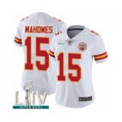 Women's Kansas City Chiefs #15 Patrick Mahomes White Vapor Untouchable Limited Player Super Bowl LIV Bound Football Jersey