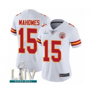 Women's Kansas City Chiefs #15 Patrick Mahomes White Vapor Untouchable Limited Player Super Bowl LIV Bound Football Jersey