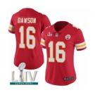 Women's Kansas City Chiefs #16 Len Dawson Red Team Color Vapor Untouchable Limited Player Super Bowl LIV Bound Football Jersey