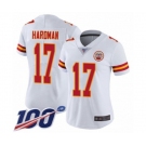 Women's Kansas City Chiefs #17 Mecole Hardman White Vapor Untouchable Limited Player 100th Season Football Jersey