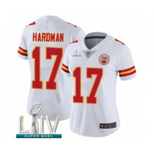 Women's Kansas City Chiefs #17 Mecole Hardman White Vapor Untouchable Limited Player Super Bowl LIV Bound Football Jersey