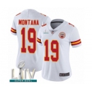 Women's Kansas City Chiefs #19 Joe Montana White Vapor Untouchable Limited Player Super Bowl LIV Bound Football Jersey