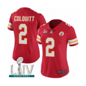 Women's Kansas City Chiefs #2 Dustin Colquitt Red Team Color Vapor Untouchable Limited Player Super Bowl LIV Bound Football Jersey