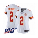 Women's Kansas City Chiefs #2 Dustin Colquitt White Vapor Untouchable Limited Player 100th Season Football Jersey