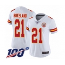 Women's Kansas City Chiefs #21 Bashaud Breeland White Vapor Untouchable Limited Player 100th Season Football Jersey