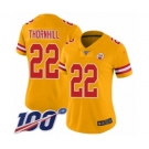 Women's Kansas City Chiefs #22 Juan Thornhill Limited Gold Inverted Legend 100th Season Football Jersey