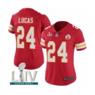 Women's Kansas City Chiefs #24 Jordan Lucas Red Team Color Vapor Untouchable Limited Player Super Bowl LIV Bound Football Jersey