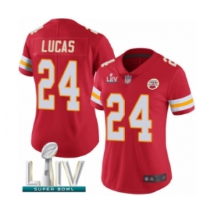 Women's Kansas City Chiefs #24 Jordan Lucas Red Team Color Vapor Untouchable Limited Player Super Bowl LIV Bound Football Jersey