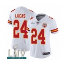 Women's Kansas City Chiefs #24 Jordan Lucas White Vapor Untouchable Limited Player Super Bowl LIV Bound Football Jersey