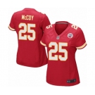 Women's Kansas City Chiefs #25 LeSean McCoy Game Red Team Color Football Jersey