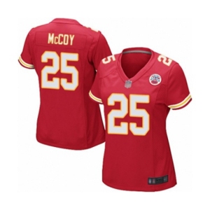 Women's Kansas City Chiefs #25 LeSean McCoy Game Red Team Color Football Jersey