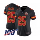 Women's Kansas City Chiefs #25 LeSean McCoy Limited Black Rush Vapor Untouchable 100th Season Football Jersey