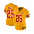 Women's Kansas City Chiefs #25 LeSean McCoy Limited Gold Inverted Legend Football Jersey