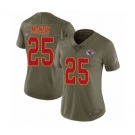 Women's Kansas City Chiefs #25 LeSean McCoy Limited Olive 2017 Salute to Service Football Jersey