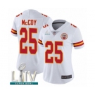 Women's Kansas City Chiefs #25 LeSean McCoy White Vapor Untouchable Limited Player Super Bowl LIV Bound Football Jersey