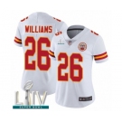 Women's Kansas City Chiefs #26 Damien Williams White Vapor Untouchable Limited Player Super Bowl LIV Bound Football Jersey