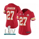 Women's Kansas City Chiefs #27 Larry Johnson Red Team Color Vapor Untouchable Limited Player Super Bowl LIV Bound Football Jersey